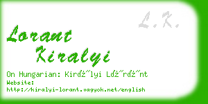 lorant kiralyi business card